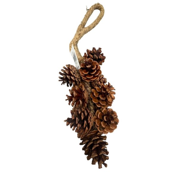 Natural Pinecone Bundle Jute Rope Hanger For Rustic Decor door or wall hanging - Picture 1 of 6